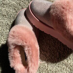 faux fur platform boots